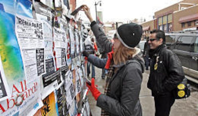 Fliers are posted all over Park City promoting films playing in various January "dance" festivals.