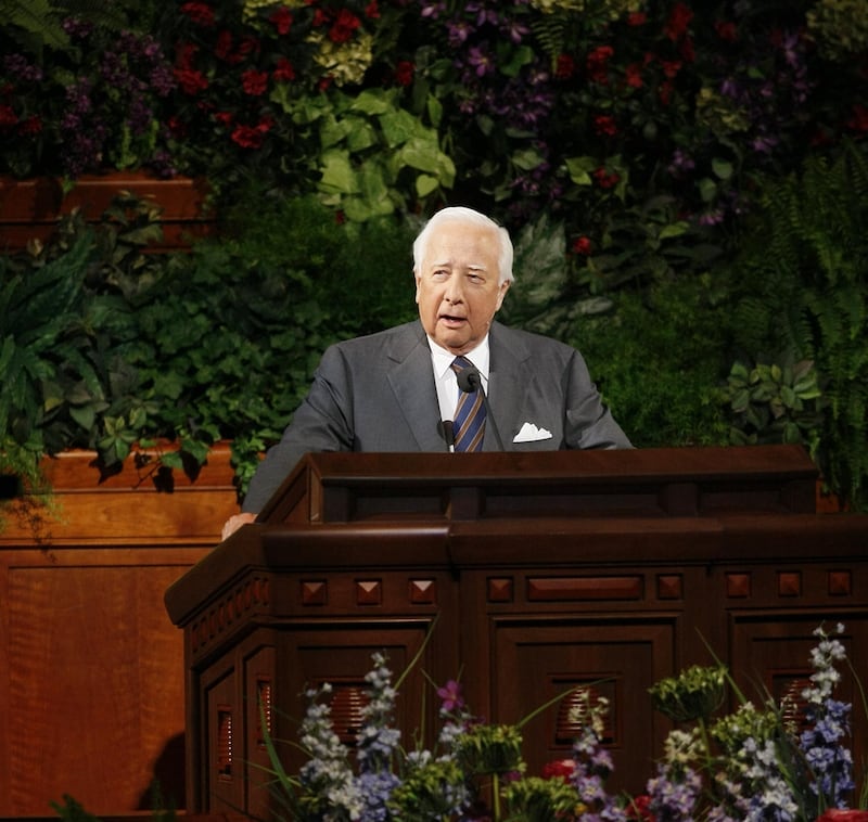 Author and historian David McCullough speaks at “A Celebration of Family History” in the Conference Center in 2010.