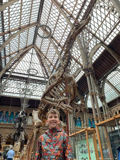 In the Pitt Rivers Museum, Tiffany Lewis and her son Asher touched a slice of the oldest rock in England.