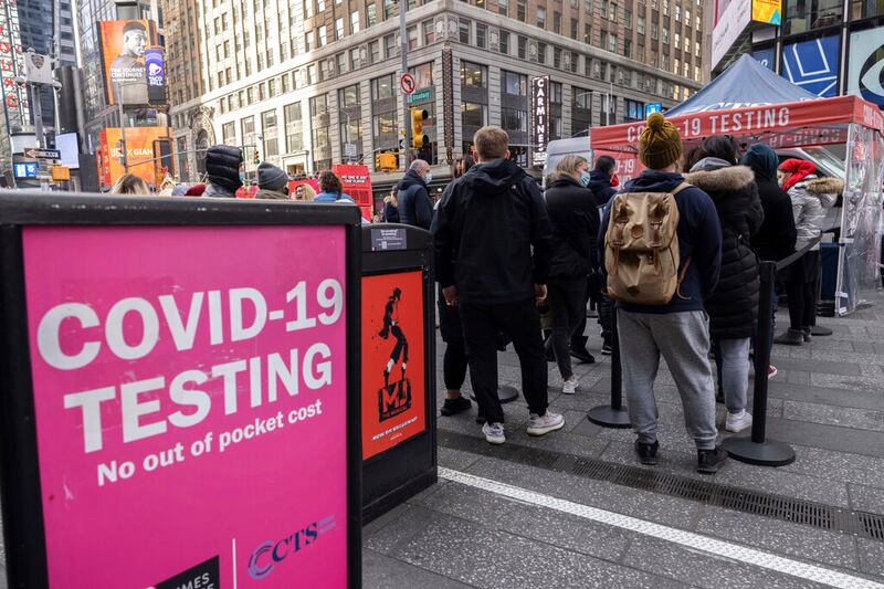 People to get tested for COVID-19. The novel coronavirus could become an endemic disease by 2024, Pfizer executives said Friday.