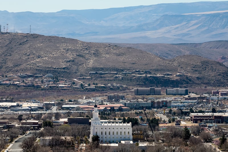 The St. George Utah Temple of The Church of Jesus Christ of Latter-day Saints, which is closed for renovation.