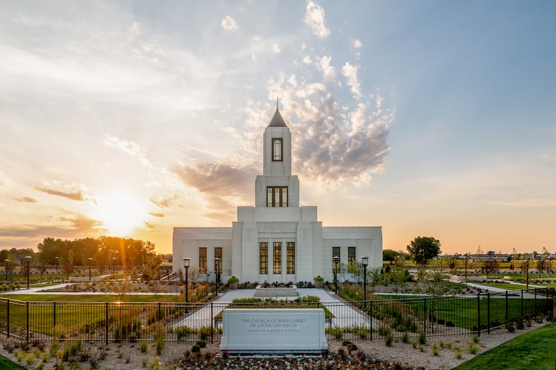 The Wichita Kansas Temple at sunrise.