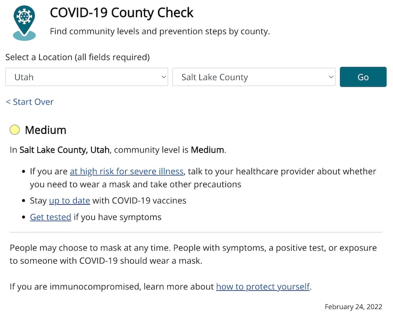 The Centers for Disease Control and Prevention tool.