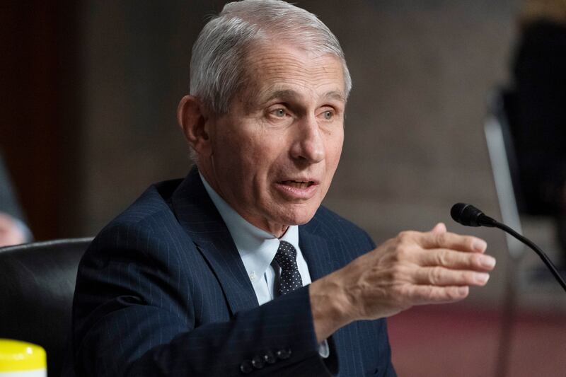 Dr. Anthony Fauci, director of the National Institute of Allergy and Infectious Diseases, speaks on Capitol Hill.