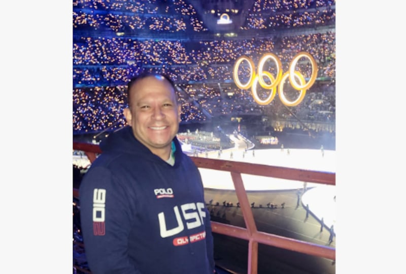 Latter-day Saint David Zumbrennen poses for a picture while attending the opening ceremonies of the Milan Cortina 2026 Olympic Games in Milan, Italy, on Feb. 6, 2026.