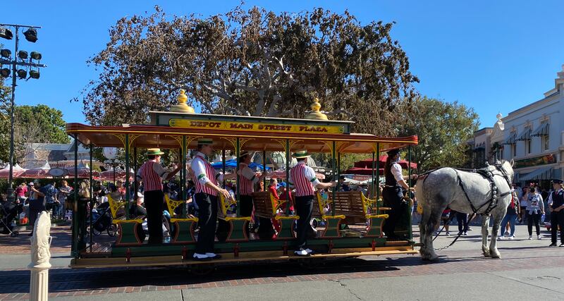 A barbershop quartet at Disneyland in California.