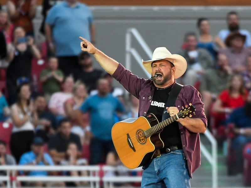 Garth Brooks performs at Rice-Eccles Stadium in Salt Lake City.