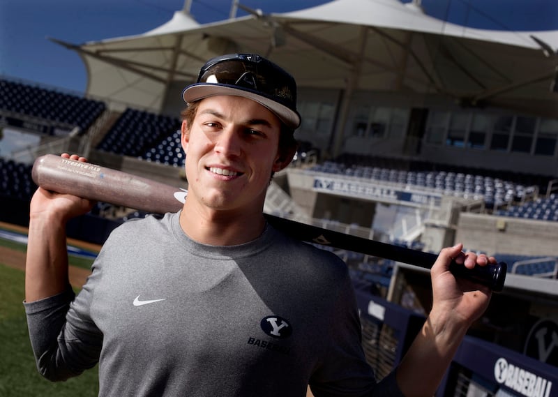 Colton Kent, son of former Major Leaguer Jeff Kent, is a freshman on the BYU baseball team. Photo taken at BYU in Provo on Thursday, Sept. 21, 2017.