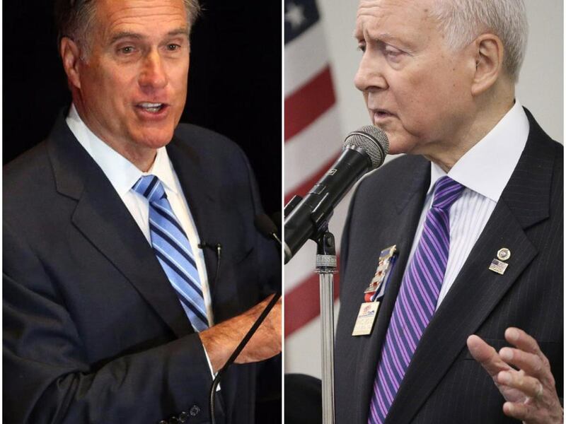 Sen. Orrin Hatch said he would consider ending what would be a 42-year Senate career in 2018 if he "could get a really outstanding person to run," calling Mitt Romney "perfect" for the position.