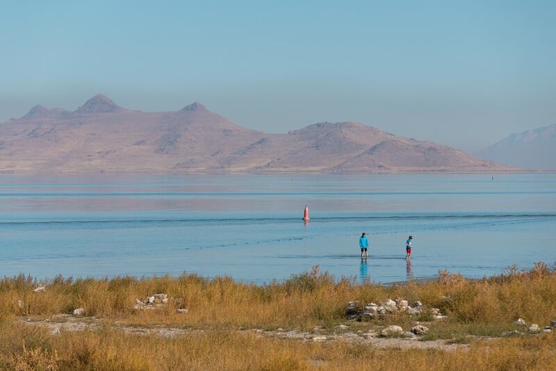 A view of the Great Salt Lake.