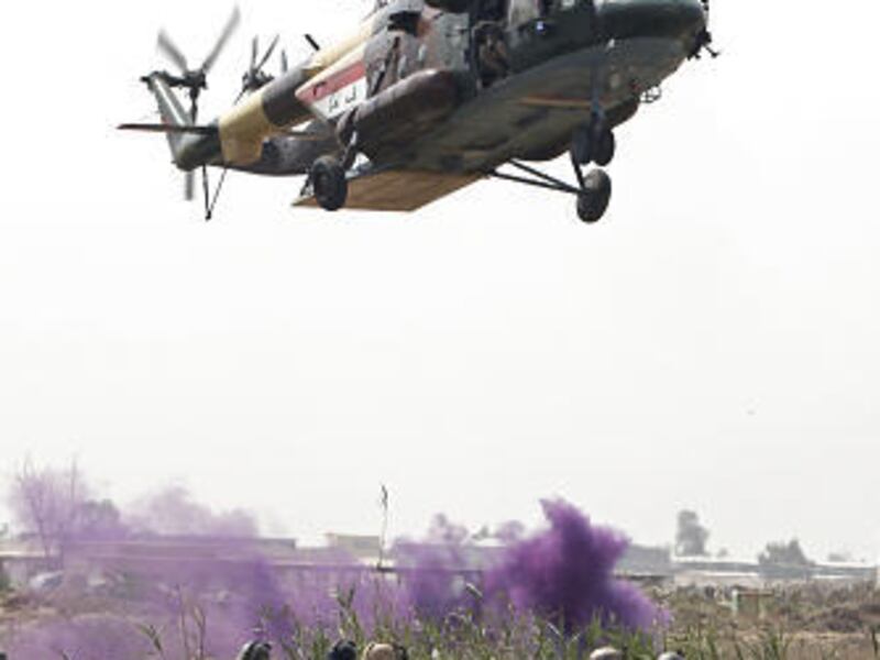 Iraqi army soldiers are seen during a training course in Taji, Iraq, March 29, 2010.