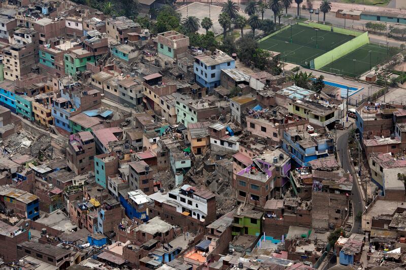 Homes cover the Rimac neighborhood of Lima, Peru.