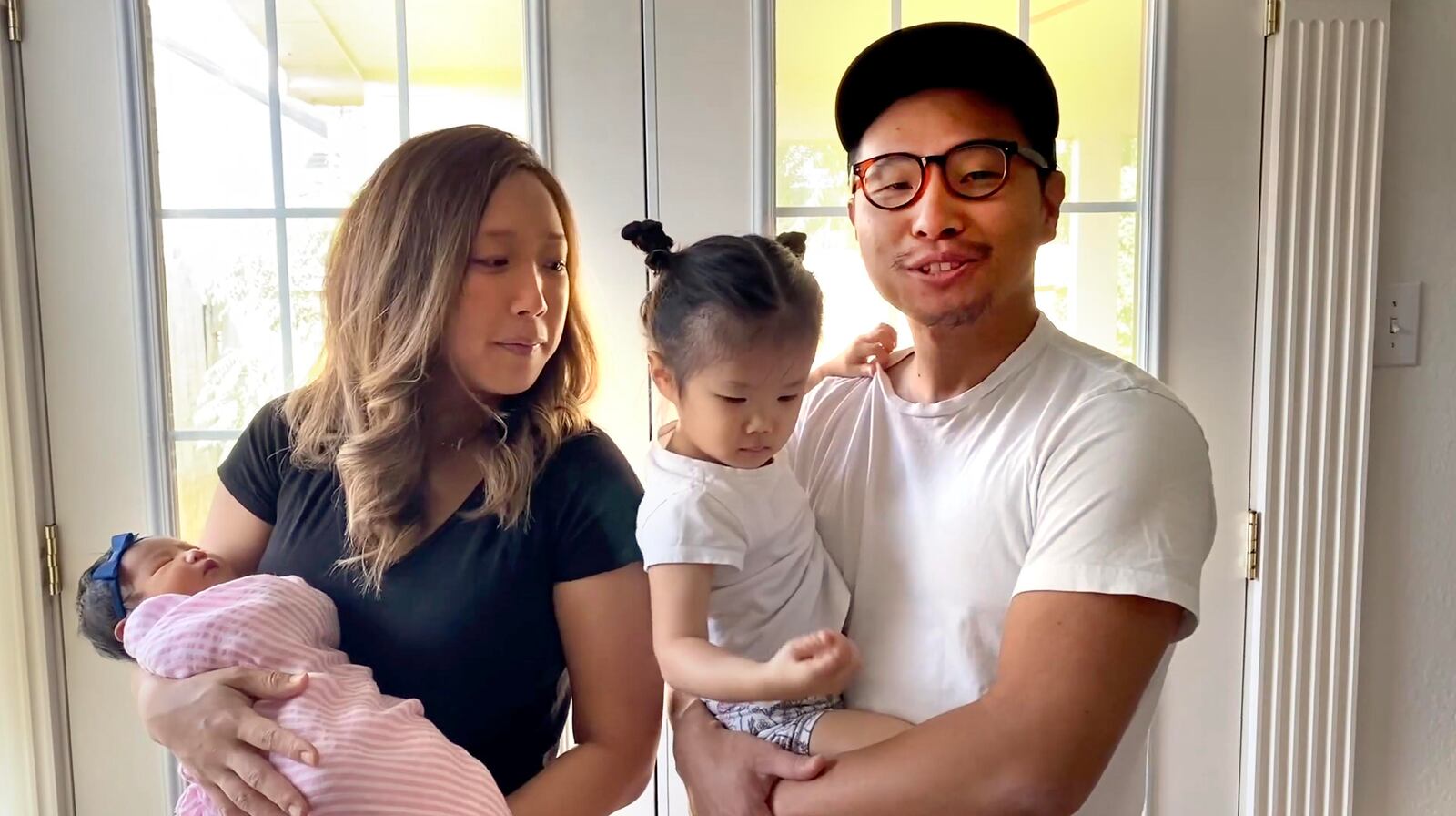 The Rev. Mike Whang and his family introduce one of Oikon United Methodist Church’s online worship services in August 2020.