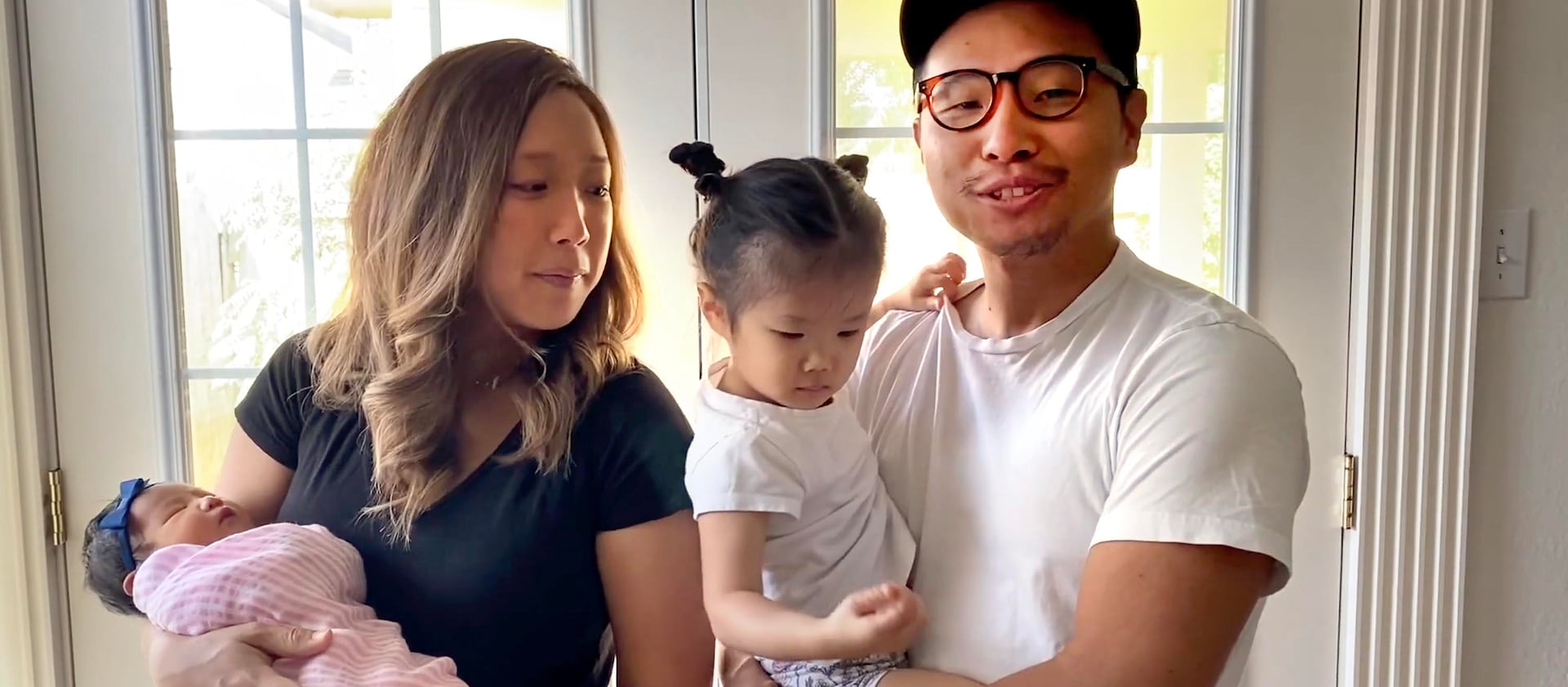 The Rev. Mike Whang and his family introduce one of Oikon United Methodist Church’s online worship services in August 2020.