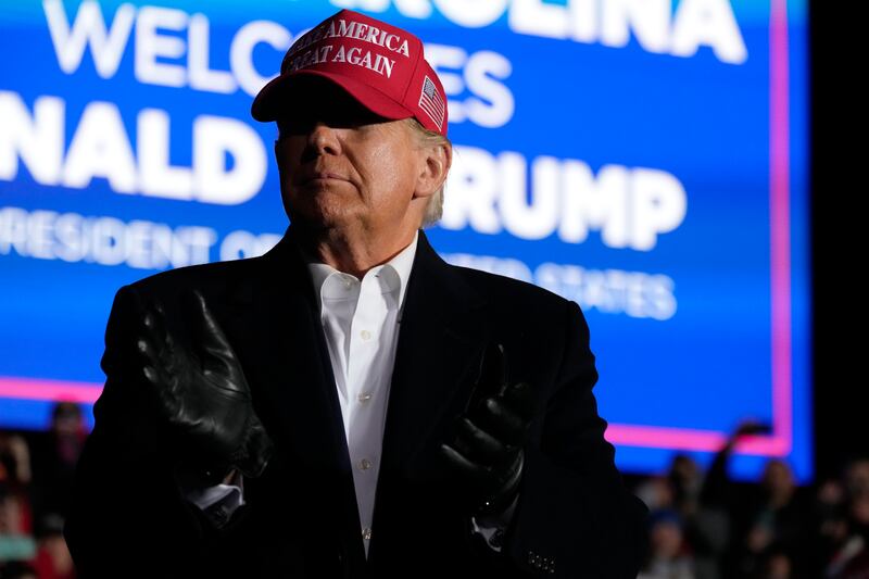 Former President Donald Trump arrives at a rally in Florence, S.C.