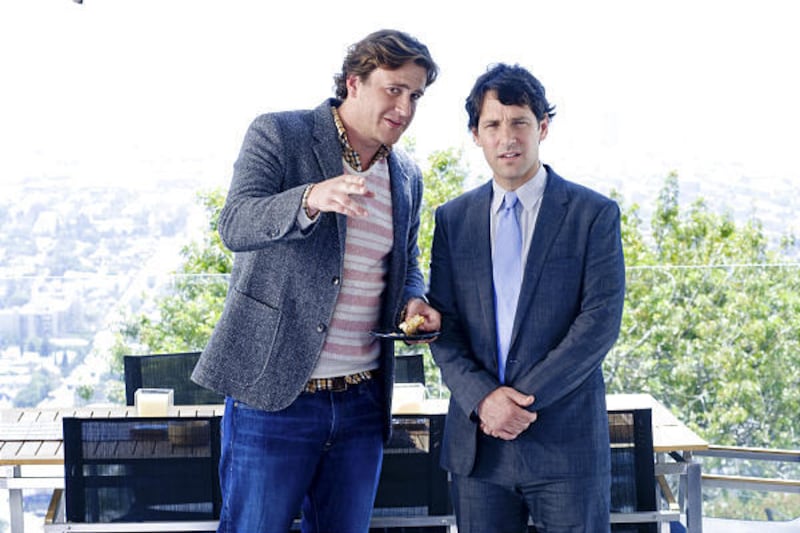 Jason Segel, left, stars as Sydney Fife with Paul Rudd as Peter Klaven in the "bro-mantic" comedy "I Love You, Man."