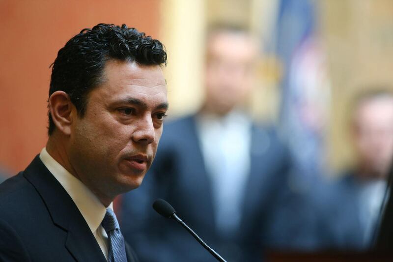 FILE — Rep. Jason Chaffetz addresses members of the House of Representative at the Capitol in Salt Lake City on Friday, Feb. 19, 2016.