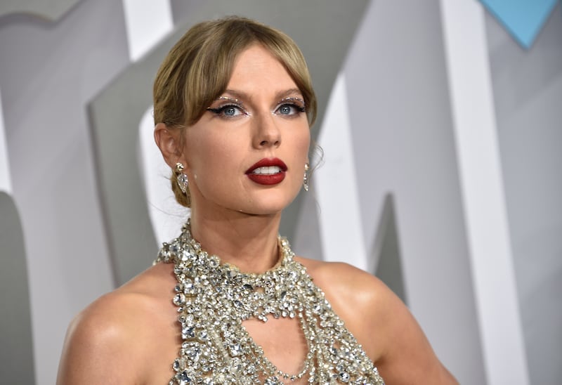 Taylor Swift arrives at the MTV Video Music Awards in Newark, N.J. Swift’s music appears on several year-end lists for 2022.