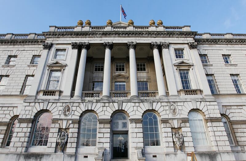 Somerset House alongside the River Thames in London.