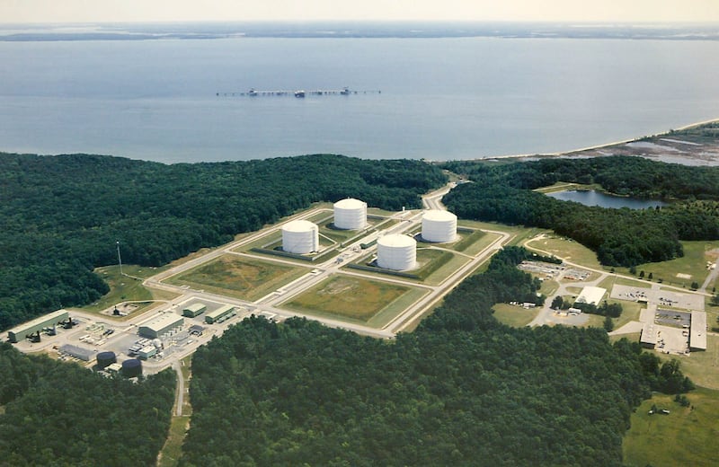 This undated aerial file photo shows the Dominion Liquified Natural Gas facility in Cove Point, Md.