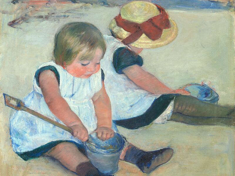 “Children Playing on the Beach,” a painting by Mary Cassatt