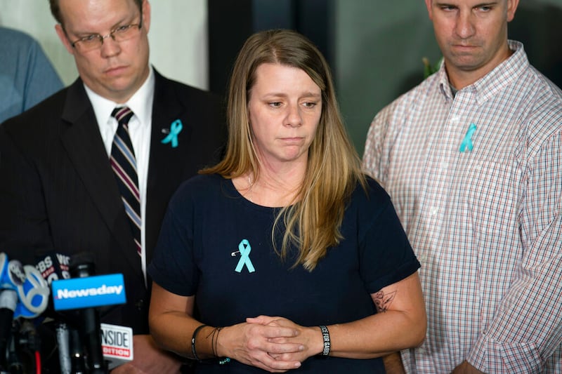 Nichole Schmidt, mother of Gabby Petito, speaks in Bohemia, New York.