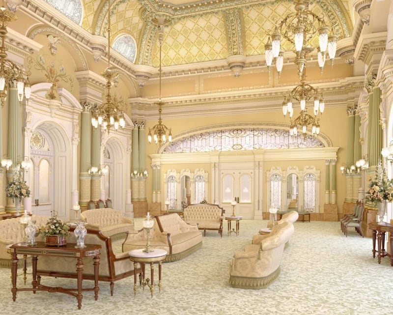 A rendering of the celestial room in the renovated Salt Lake Temple.