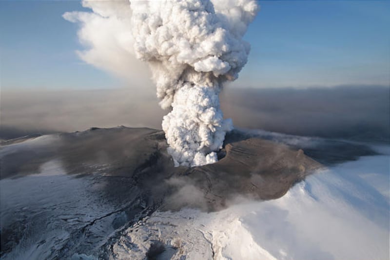 Ash pours from the volcano in Iceland's Eyjafjallajokull glacier Saturday. Scientists warn that the volcanic activity shows no sign of easing.