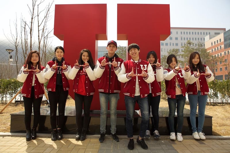 Students at the University of Utah Asia Campus. The U. is welcoming the first group of students from the campus to Salt Lake City to complete their degrees.