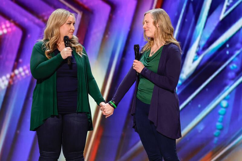 Mothers Kim and Holly perform “For Good” from the musical “Wicked” on “America’s Got Talent.”