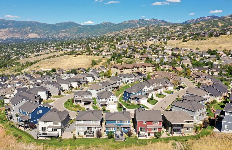 Homes are pictured in North Salt Lake on Aug. 28, 2023.