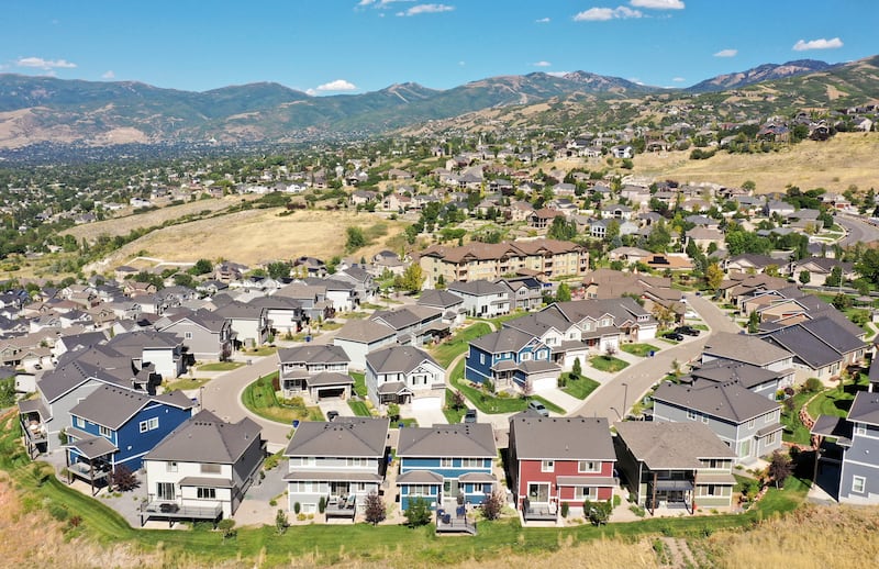 Homes are pictured in North Salt Lake on Aug. 28, 2023.