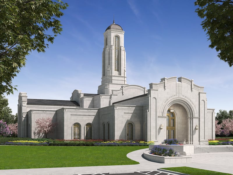 A rendering of the Modesto California Temple.