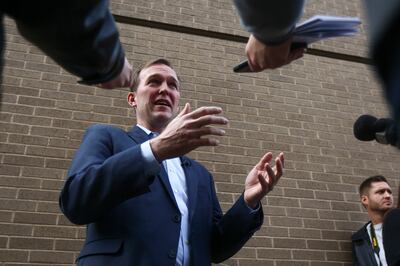 FILE - Congressman Ben McAdams speaks to members of the media after holding a town hall meeting at the Redwood Recreation Center in West Valley City on Saturday, Jan. 19, 2019.