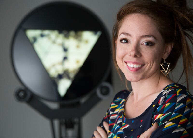 Aundrea Frahm said the kaleidoscope she built with the help of BYU engineering students probably weighed 450-500 pounds.