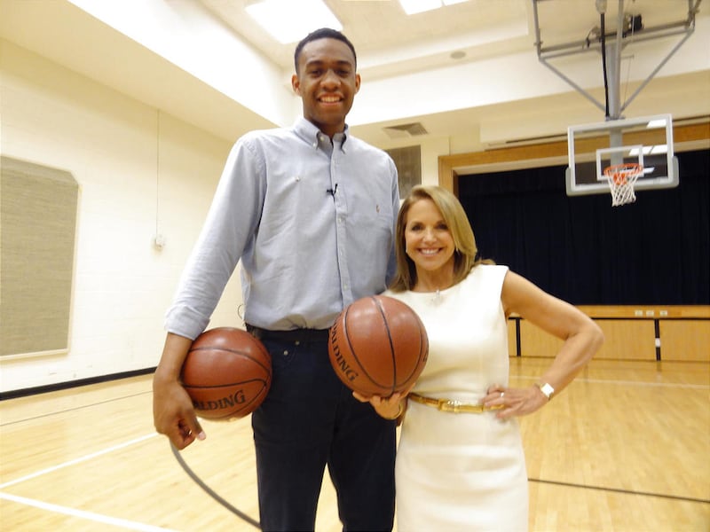 Jabari Parker, arguably the No. 1 high school basketball player in the Class of 2013, is seen with Katie Couric, special correspondent of ABC's "Good Morning America."