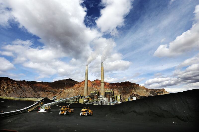 Coal from various sources is mixed for use at the Huntington power plant in Huntington.