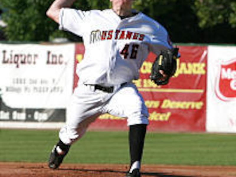 Jordan Smith of Pleasant Grove pitches professionally for the Billings Mustangs.