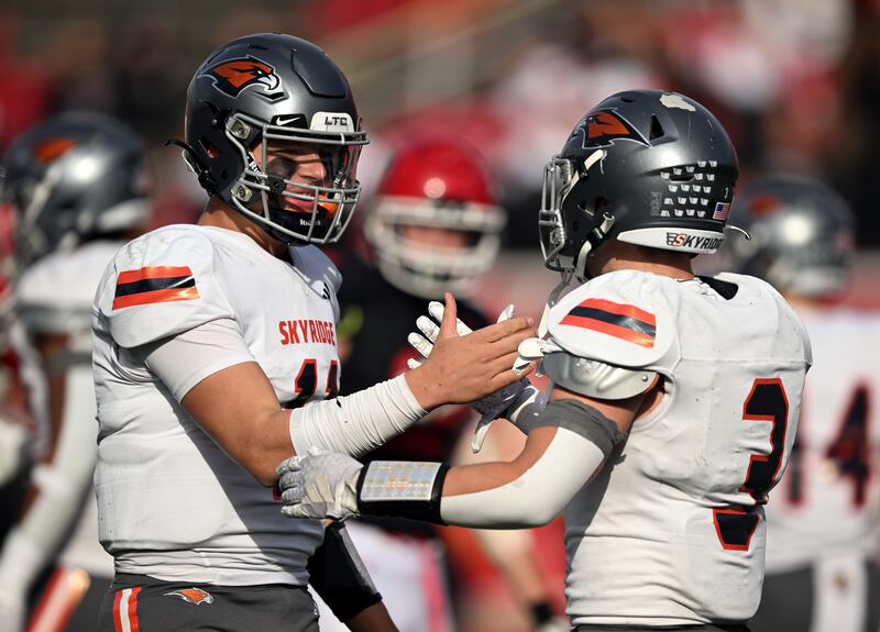 Skyridge and American Fork play in the 6A football state semifinal at Rice-Eccles Stadium in Salt Lake City on Friday.