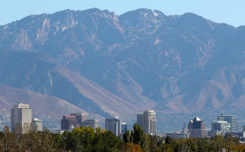Downtown Salt Lake City is pictured on Oct. 12, 2020.