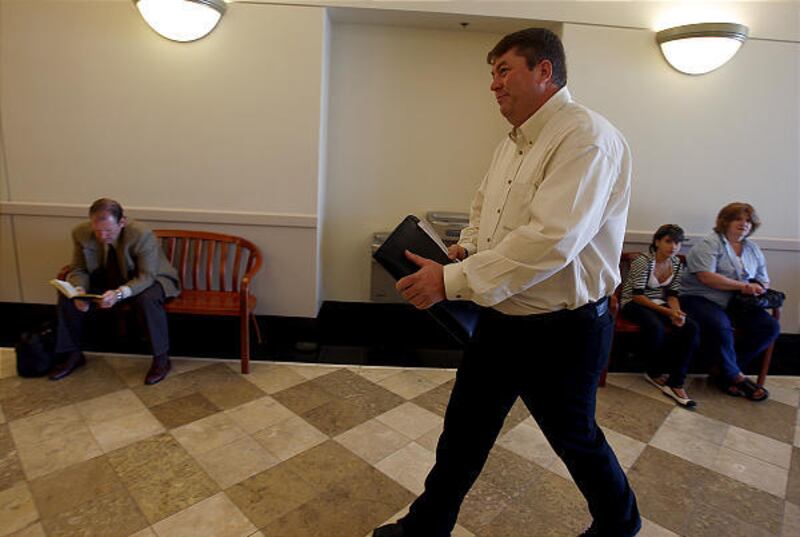 Willie Jessop, spokesman for the Fundamentalist LDS Church, enters a hearing at the Matheson Courthouse in Salt Lake City Thursday.