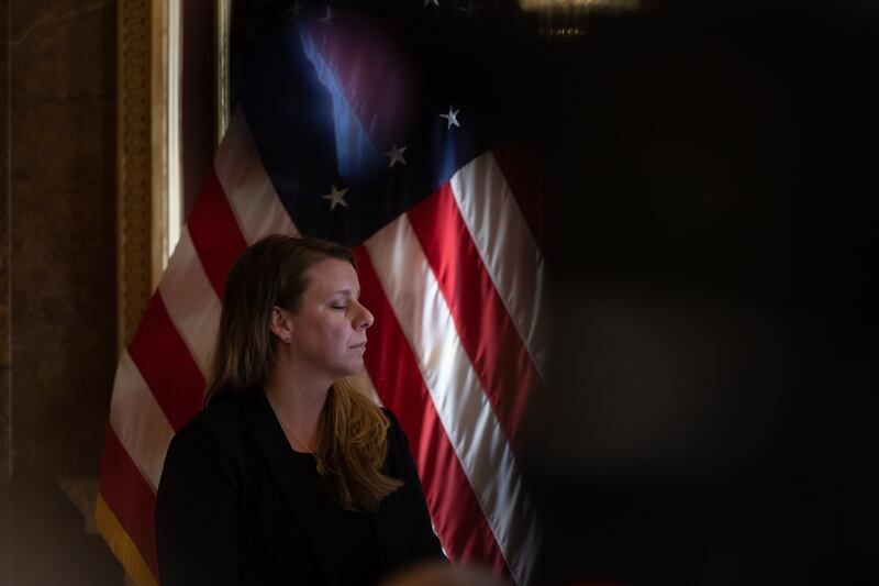 Nichole Schmidt, mother of Gabby Petito, at the Capitol in Salt Lake City on Monday, Jan. 30, 2023.