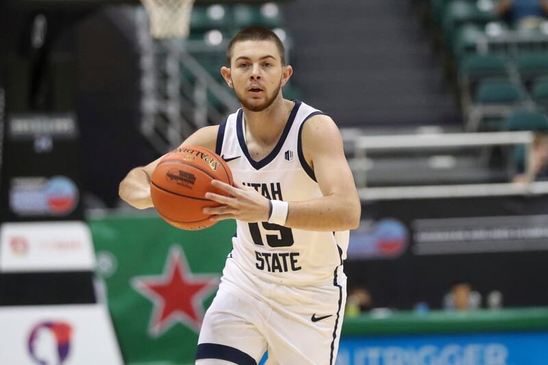Utah State guard Rylan Jones has reportedly entered the NCAA transfer portal.