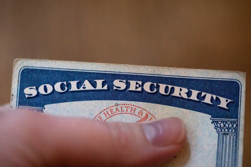 A Social Security card is displayed in Tigard, Ore.