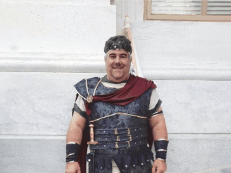 A man the FBI says is Nathan Wayne Entrekin poses in a photo during the insurrection at the U.S. Capitol on Jan. 6, 2021.