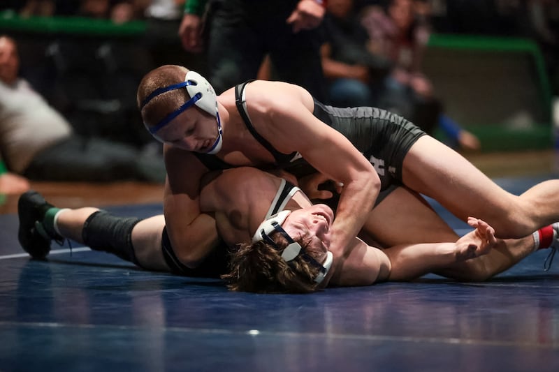 Payson’s Trevor Frank and Bingham’s Banks Love wrestle