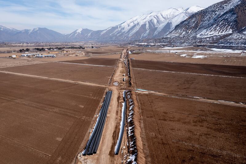 The route of the Spanish Fork Canyon-Santaquin Pipeline, a part of the Central Utah Project.