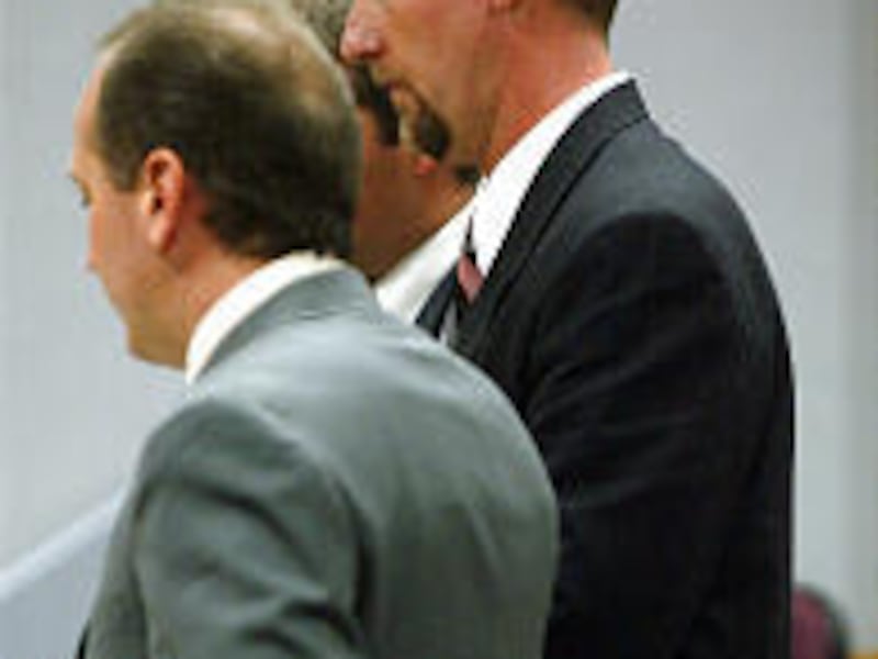 Sean Davis, with attorney Jon Allan in 4th District Court in October.