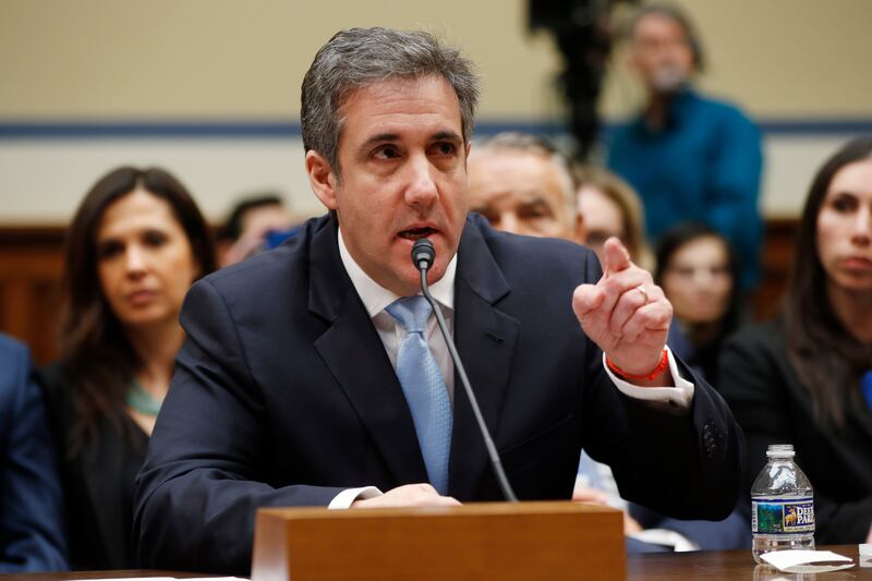Michael Cohen, President Donald Trump's former personal lawyer, testifies before the House Oversight and Reform Committee on Capitol Hill in Washington, on Wednesday, Feb. 27, 2019.