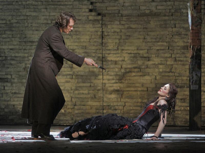 Brandon Jovanovich plays Don Jose opposite Viktoria Vizin in the title role of Bizet's "Carmen" at the Metropolitan Opera.